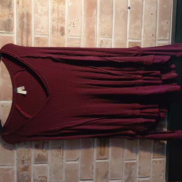 We The Free Sweaters - We The Free Burgundy Textured Knit Sweater